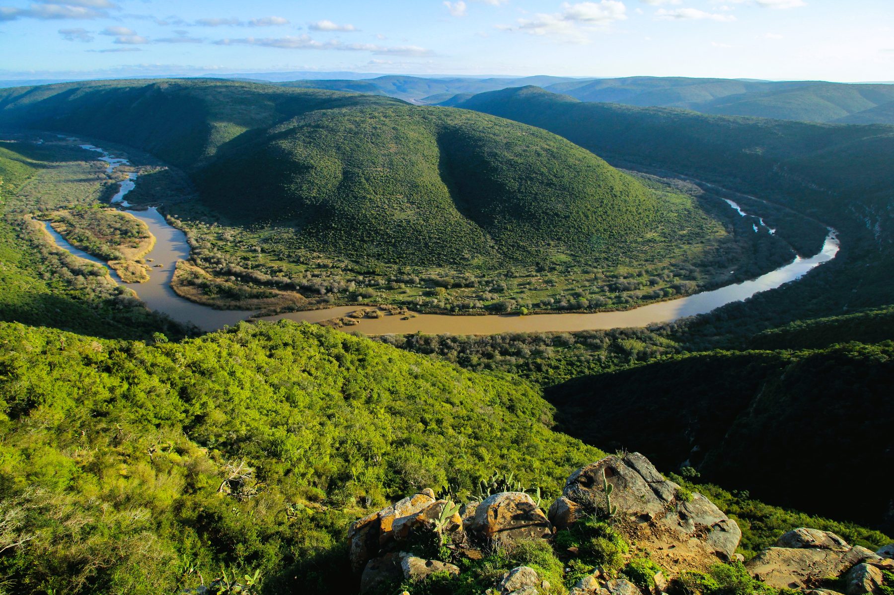 A river valley in southern Africa — large-landscape restoration country.